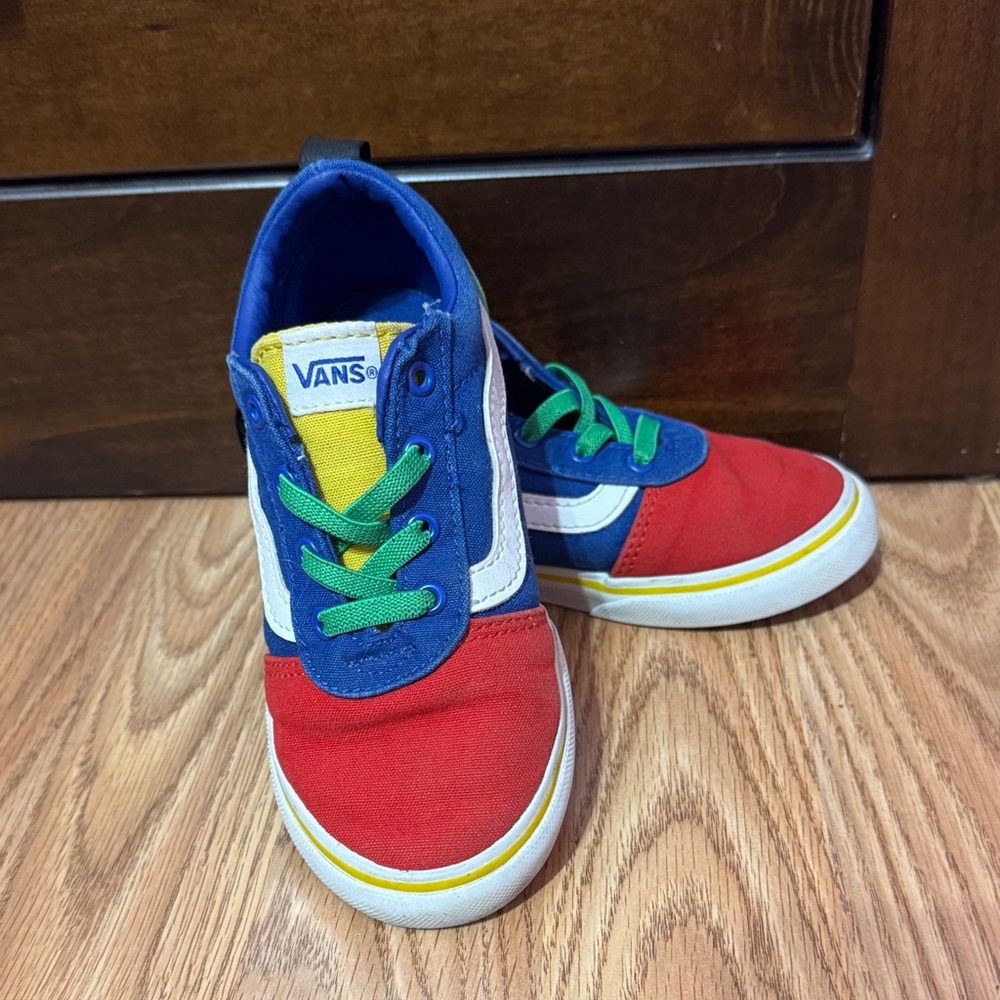 Vans Kids Colorblock Low Top Sneakers in Red, Blue, Green, Yellow